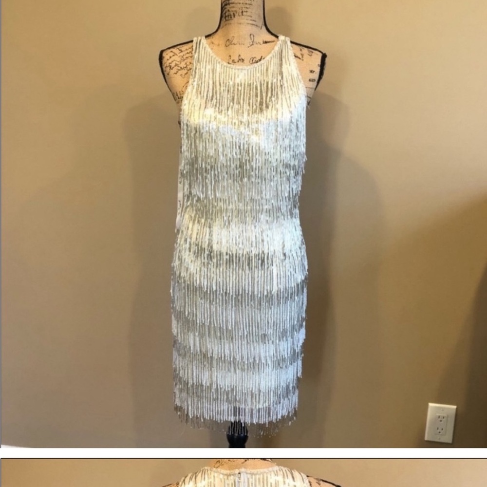 BHLDN White Cream Sheath Midi Dress Halter Sleeveless